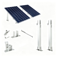 Support de montage de panneaux solaires pour toit plat, angle d'inclinaison réglable de 10 à 60 degrés, résistance aux vents forts et aux charges de neige, alliage d'aluminium anodisé