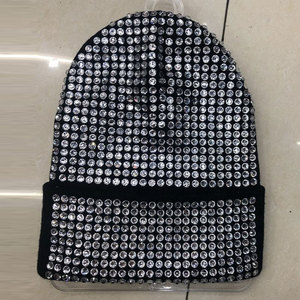 Rhinestone Beanie Hat VIENNA INDUSTRY Unisex Winter Warm Wool Blend Knit Black Silver <b>Red</b> Pink Colorful Sparkle Crystal - Product Image 4