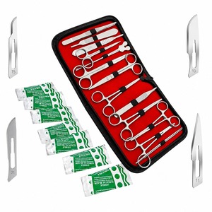 Ensemble d'instruments chirurgicaux manuels réutilisables de qualité supérieure, 12 pièces, en acier inoxydable, outils de chirurgie générale, lames de scalpel, CE ISO - Product Image 2