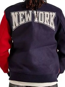 เสื้อแจ็คเก็ตวาร์ซิตี้ผู้ชายแบบมีตัวอักษร New York - Product Image 2