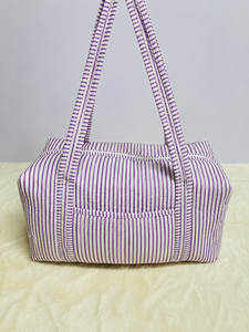 Grand sac de voyage matelassé en coton, durable, léger et écologique, personnalisable, pour la nuit ou le week-end, spacieux, sac fourre-tout, bagage - Product Image 2