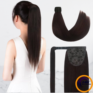 Queue de cheval en cheveux humains brésiliens OME avec bonnet en dentelle, extension de cheveux Remy à bandes adhésives, aspect naturel, coiffage facile, vente en gros - Product Image 4