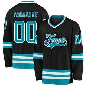 Maillot de hockey personnalisé noir, blanc et orange de qualité supérieure, le plus vendu en gros, directement de l'industrie - Product Image 3