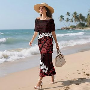 Robe midi à imprimé floral, épaules dénudées, manches courtes, style fourreau élégant pour l'été - Product Image 3