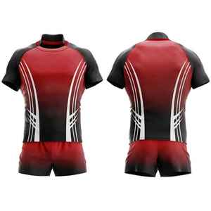 กางเกงกีฬาขาสั้นผู้ชาย Elite Vanguard International สีแดงดำ พิมพ์ลายแบบ Heat-Transfer ระบายอากาศได้ดี ผลิตจากโพลีเอสเตอร์ 100% ชุดยูนิฟอร์มสำหรับผู้ใหญ่ - Product Image 1