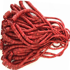 Naturellement <span class=keywords><strong>orange</strong></span> et noir couleur rouge Pomme Corail Heishi - Product Image 3
