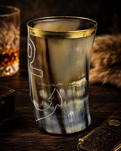 Verre à boire en corne de bœuf personnalisé, artisanat sculpté, élégant, naturel et fait main, verres à vin en corne artisanale, gobelets en verre - Product Image 2