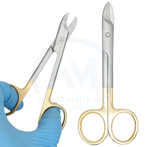 Tijeras Quirúrgicas Curvas de 10.8 cm, Acero Inoxidable, Punta Curva, Instrumento Dental de Ortodoncia, Operación Manual, Certificación CE - Product Image 1