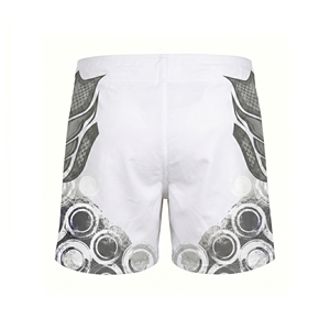 กางเกง MMA ยี่ห้อ Askar Wear รุ่น Ind สำหรับผู้ชาย ทรงปกติ แห้งเร็ว พิมพ์ลายแบบ Sublimation สำหรับกีฬาต่อสู้แบบผสมผสาน สีขาวลายเทา - Product Image 2
