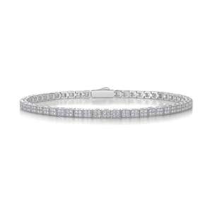 Bracelet tennis pour femme en argent sterling 925 plaqué or 4 mm, serti de moissanite VVS, style bijoux fins - Product Image 3