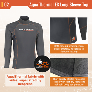Aropec Aqua Thermal Man Short Sleeve Rash Guard Fast Dry Fleece Super Stretch Neoprene Thermal <b>Top</b> for Diving Surfing OEM/ODM - Product Image 5