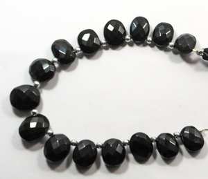 Cuentas ovaladas facetadas de espinela negra natural, hilo de cuentas sueltas de piedras preciosas para la fabricación de joyería artesanal al por mayor - Product Image 2