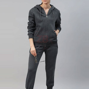 Ensemble de survêtement tendance pour femme, coupe décontractée, 100 % coton, sweat à capuche et pantalon de jogging pour l'entraînement et les tenues décontractées - Product Image 4