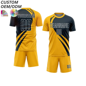 ชุดทีมฟุตบอล เสื้อเจอร์ซีย์ ระบายอากาศ แห้งเร็ว โพลีเอสเตอร์ 100% ชุดฝึกซ้อม รับผลิตแบบ OEM ODM สำหรับขายส่งแบรนด์เสื้อผ้าฟุตบอล - Product Image 4