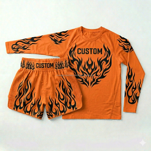 Conjunto de Shorts y Rashguard de Muay Thai con Impresión Personalizada, Venta al Por Mayor, Ropa Deportiva de MMA y Boxeo, Proveedor ODM - Product Image 3