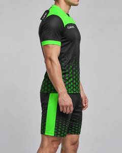CLAW INTL Conjunto de Camiseta de Fútbol para Hombre, Diseño de Puntos Negros y Verdes, Sublimada, Poliéster que Absorbe la Humedad, Manga Corta, Corte Atlético - Product Image 4