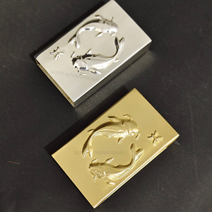 Étui de luxe personnalisé en laiton pour boîte d'allumettes avec logo en relief, design personnalisé, taille et forme sur mesure, support métallique haut de gamme pour boîte d'allumettes - Product Image 1