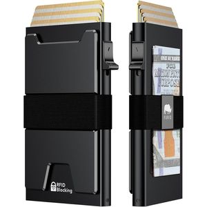 Furid Smart Card <b>Wallet</b> for Men Slim <b>RFID</b> <b>Blocking</b> Metal <b>Wallet</b> with 11 Card Holder Pop Front Pocket Design - Product Image 1