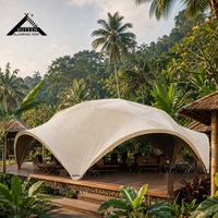 Tente à membrane tendue BOTEEN pour glamping, tissu PVC 950G, 12x12x4.6M, carrée, quatre saisons, double couche, résistante au vent, pour resort