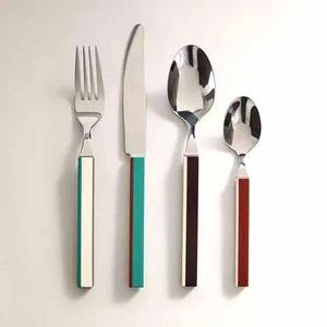 Luxury Food <b>Safe</b> Flatware Stainless Steel Rattan Handle 2 Fork 2 <b>Knife</b> and 1 Spoon Cutlery Set For Home Party & Wedding Use - Product Image 2