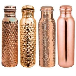 Botella de Agua de Cobre Martillado, Texturizada, a Prueba de Fugas, Reutilizable, Ayurvédica, para el Hogar, la Oficina, Viajes y Uso Diario - Product Image 2
