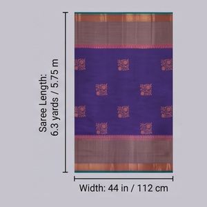 Sari en soie satinée violette avec motifs floraux et bordure verte - Product Image 4