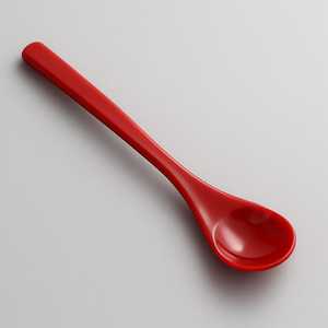 Cuillère à dessert en résine rouge solide, cuillère à thé minimaliste à finition brillante, agitateur à café rouge cramoisie élégant pour cuisine moderne et dîner raffiné - Product Image 1