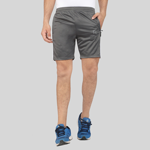 Shorts de sport pour homme noirs, séchage rapide, taille mi-haute élastique, avec poche latérale, polyester/coton - Product Image 1