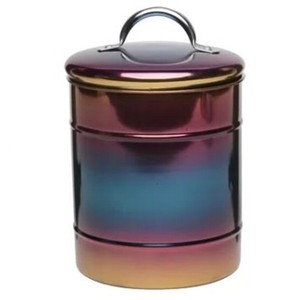 Set Of 3 High Standard Quality Metal Stylish Designer Golden Finished Top Lid With Leaves Design Clear Glass <b>Canisters</b> - Product Image 3