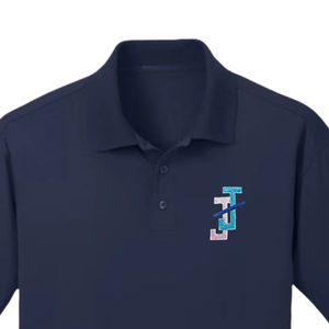 Polo de malla de secado rápido para hombre, azul marino, con diseño bordado, manga corta, con cuello, ropa deportiva informal. - Product Image 4
