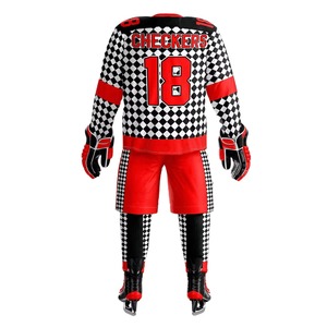 Fournisseur en gros d'uniformes de hockey sur glace, kit de hockey par sublimation de qualité supérieure, fabricant de vêtements de sport avec logo personnalisé brodé OEM - Product Image 2