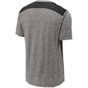 Camiseta de Manga Corta Gris para Hombre, Corte Regular, Secado Rápido, Tejido de Poliéster, Estilo Casual, Cuello Redondo, Diseño Sólido - Product Image 3