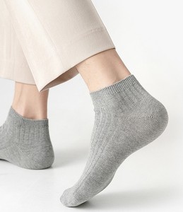 Solid Color Ankle Socks Set Low Cut Ribbed Cotton Hosiery Soft Breathable Short Socks Pack for Sports and Daily Casual Wear - Product Image 3