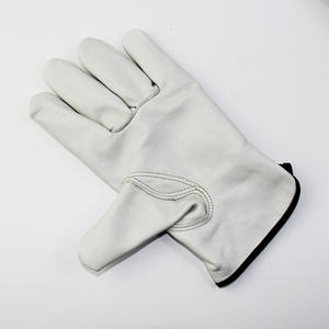 Sheepskin Leather Safety <b>Gloves</b> Pig Grain Goat Leather Protective Driver Working <b>Gloves</b> With Elastic Cuff and Cotton Back - Product Image 3