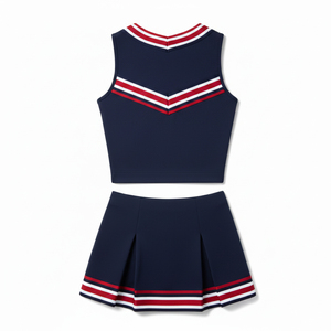 Tenues de cheerleading pour équipes sportives, design personnalisé sexy, impression par sublimation, ensemble jupe de cheerleader pour enfants - Product Image 3