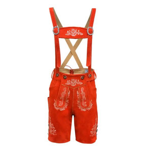 Shorts en cuir décontractés et élégants pour hommes, finition rustique, design alpin traditionnel, cuir écologique, fermeture boutonnée - Product Image 1