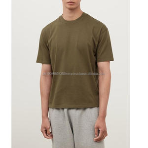 Camisetas Nuevas de Alta Calidad 100% Algodón, Talla Grande, Transpirables, con Hombros Caídos, Estilo Holgado, Lavado Ácido, Personalizadas para Hombre - Product Image 2