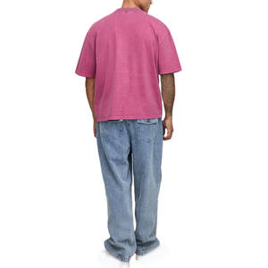 Camiseta de algodón jersey premium estilo streetwear, lavada, de corte relajado, informal, para marcas de ropa privada, proveedor de camisetas para hombre - Product Image 2