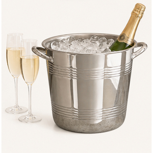 Stainless Steel <b>Ice</b> <b>Bucket</b> with Handles Double-Walled <b>Champagne</b> Wine Cooler Chiller Premium Metal Beverage Tub Container for Bar - Product Image 2