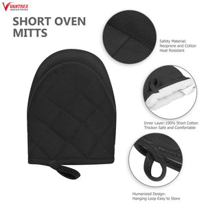 Gants mitaines en cuir de vachette pleine fleur de qualité supérieure, anti-vibration, antidérapants, avec poignet élastique, pour la sécurité au four, lisses - Product Image 5