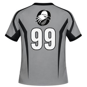 Maillot de handball sublimé gris pour homme, manches courtes, en polyester, pour l'équipe, entraînement, performance athlétique - Product Image 2