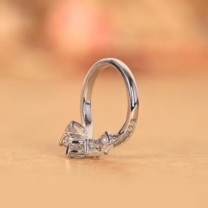 Pear Diamond Crown <b>Ring</b> Lab Grown Curved Wedding Band Solid Gold Tiara <b>Stacking</b> <b>Ring</b> Marquise and Round Diamond Jewelry - Product Image 2