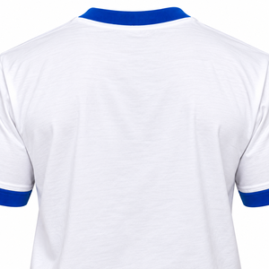 Phi Beta Sigma Ringer T <b>Shirt</b> <b>White</b> Royal Blue Trim <b>Short</b> <b>Sleeve</b> Crew Neck Greek Letter Graphic Tee Casual Collegiate Fraternity - Product Image 5