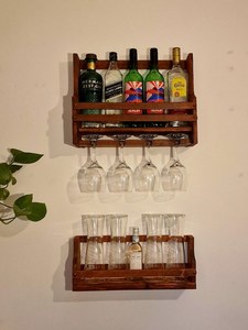 Soporte de Madera para Botellas de Vino y Vasos con Ganchos Colgantes, Organizador Decorativo para Cocina, Hogar y Bar - Product Image 5
