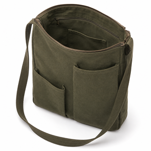 Sac fourre-tout de voyage pour femmes, 390 GSM, coton biologique GOTS, toile épaisse, fermeture à glissière, 27x27x20 cm, logo personnalisé, vente en gros, OEM - Product Image 5