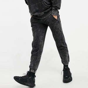 Custom Logo 320 GSM Acid Wash Windproof 100% Cotton Casual Solid Unisex Fashion Two-Piece Jogger Suit Winter Color Block Hooded - Product Image 4