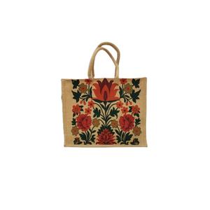 Bolsa de Yute Rectangular Estampada - Diseño Artesanal Ecológico con Colores Respetuosos con el Medio Ambiente, Duradera para Regalos de Diwali y Jubilación - Product Image 1