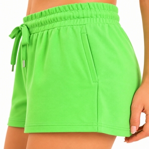 Shorts de sport pour femmes, confortables, légers, respirants, élégants, de qualité supérieure, coupe ajustée, taille élastique, 100% coton, motif à carreaux - Product Image 5