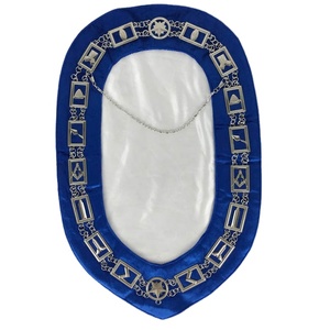 Chaîne de col de franc-maçonnerie en gros, badge plaqué or en laiton, motif rectangulaire en velours, couleurs personnalisables, écologique - Product Image 1