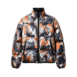 Veste matelassée à capuche imperméable et coupe-vent pour homme, motif numérique, en polyester/coton, pour l'hiver - Product Image 1